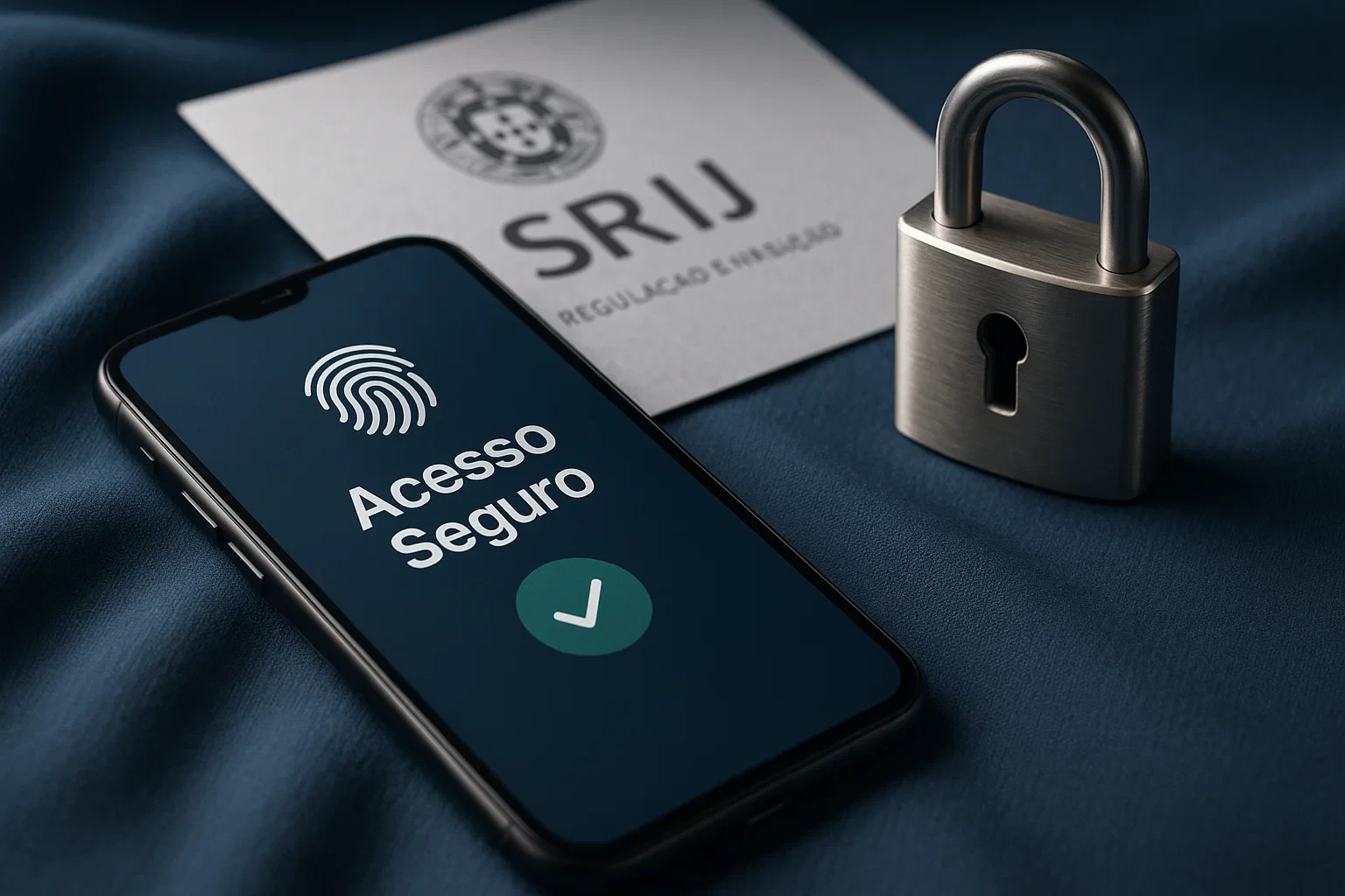 Smartphone com ecrã de acesso seguro e cadeado simbolizando segurança e licenciamento oficial de apps de apostas em Portugal